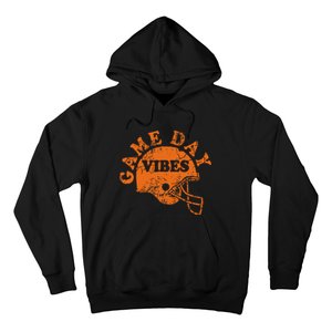 Football Game Day Vibes Orange Helmet Hoodie