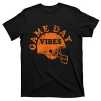 Football Game Day Vibes Orange Helmet T-Shirt