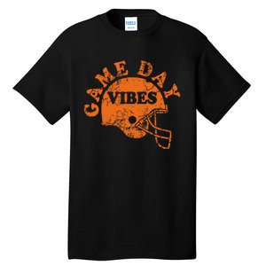 Football Game Day Vibes Orange Helmet Tall T-Shirt