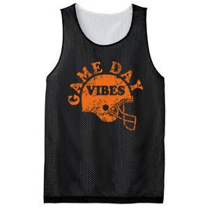 Football Game Day Vibes Orange Helmet Mesh Reversible Basketball Jersey Tank