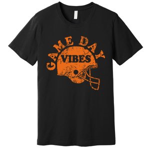 Football Game Day Vibes Orange Helmet Premium T-Shirt