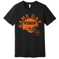 Football Game Day Vibes Orange Helmet Premium T-Shirt