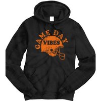 Football Game Day Vibes Orange Helmet Tie Dye Hoodie