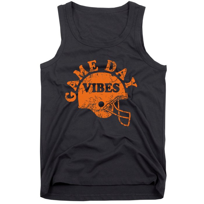 Football Game Day Vibes Orange Helmet Tank Top