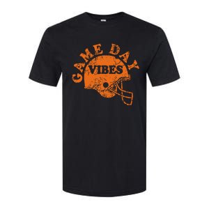 Football Game Day Vibes Orange Helmet Softstyle CVC T-Shirt