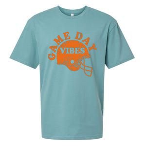 Football Game Day Vibes Orange Helmet Sueded Cloud Jersey T-Shirt