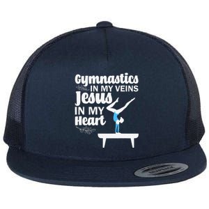 Funny Gymnastics Design For Gymnast Jesus Lovers Flat Bill Trucker Hat