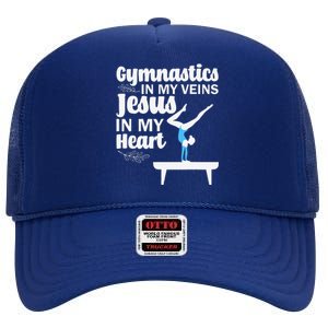 Funny Gymnastics Design For Gymnast Jesus Lovers High Crown Mesh Back Trucker Hat