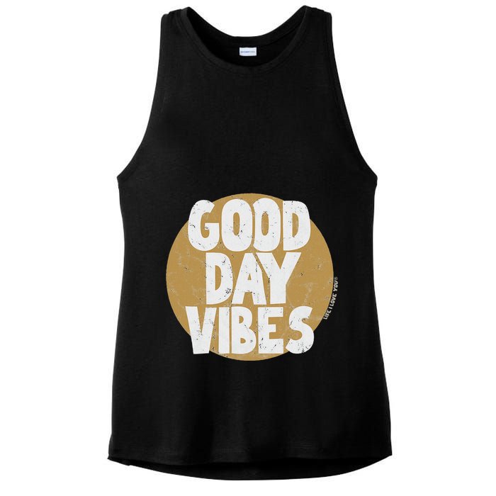 Fun Good Day Vibes Feel Good Design Positive Message Ladies PosiCharge Tri-Blend Wicking Tank