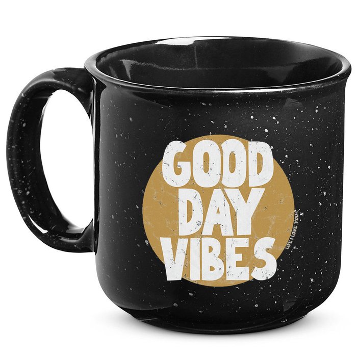 Fun Good Day Vibes Feel Good Design Positive Message 15oz Campfire Ceramic Mug