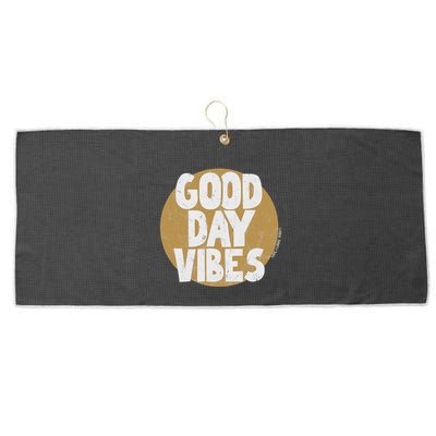 Fun Good Day Vibes Feel Good Design Positive Message Large Microfiber Waffle Golf Towel