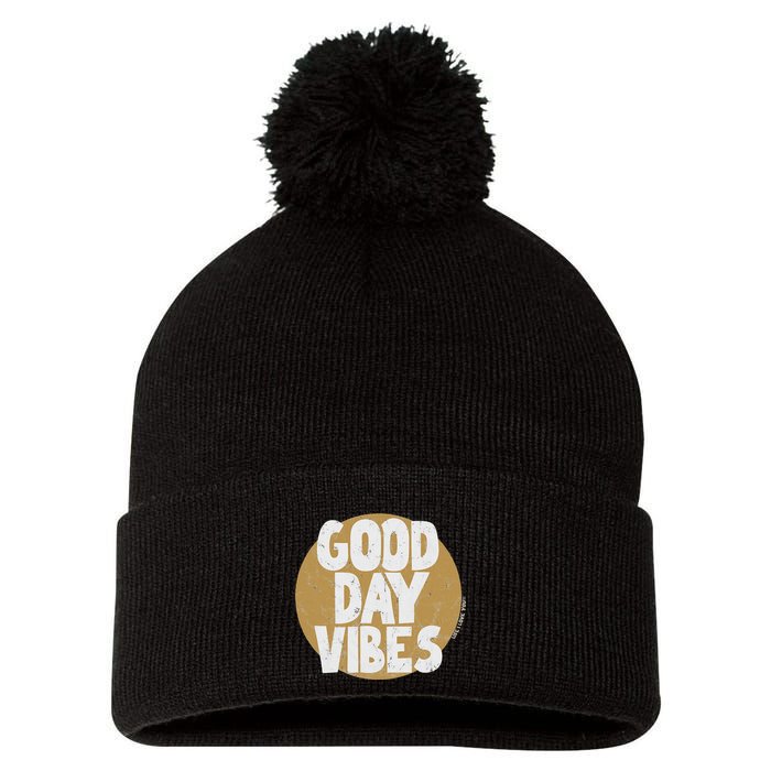 Fun Good Day Vibes Feel Good Design Positive Message Pom Pom 12in Knit Beanie