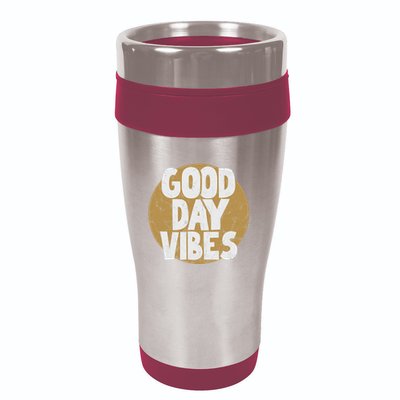 Fun Good Day Vibes Feel Good Design Positive Message 16oz Travel Tumbler