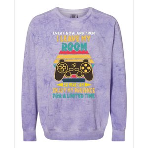 Funny Gamer Every Now And Then I Leave My Room Colorblast Crewneck Sweatshirt