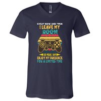 Funny Gamer Every Now And Then I Leave My Room V-Neck T-Shirt