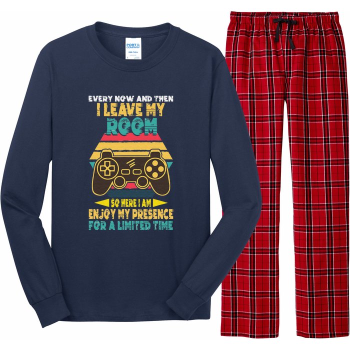 Funny Gamer Every Now And Then I Leave My Room Long Sleeve Pajama Set