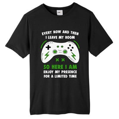 Funny Gamer Every Now And Then I Leave My Room Gaming Tall Fusion ChromaSoft Performance T-Shirt