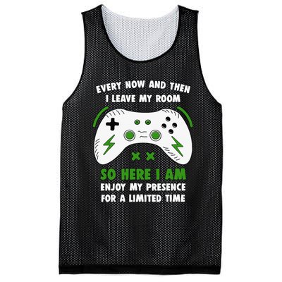 Funny Gamer Every Now And Then I Leave My Room Gaming Mesh Reversible Basketball Jersey Tank