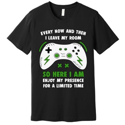 Funny Gamer Every Now And Then I Leave My Room Gaming Premium T-Shirt