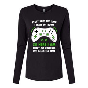 Funny Gamer Every Now And Then I Leave My Room Gaming Womens Cotton Relaxed Long Sleeve T-Shirt