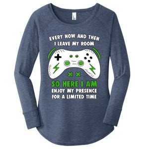 Funny Gamer Every Now And Then I Leave My Room Gaming Women's Perfect Tri Tunic Long Sleeve Shirt