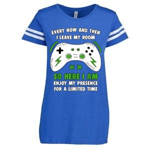 Funny Gamer Every Now And Then I Leave My Room Gaming Enza Ladies Jersey Football T-Shirt