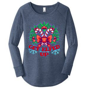 Funny Get Ed Up Christmas Ho Ho Ho Mistletoe Gift Women's Perfect Tri Tunic Long Sleeve Shirt