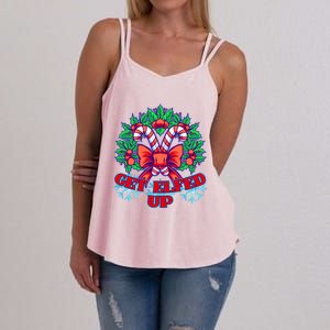 Funny Get Ed Up Christmas Ho Ho Ho Mistletoe Gift Women's Strappy Tank