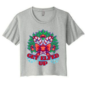 Funny Get Ed Up Christmas Ho Ho Ho Mistletoe Gift Women's Crop Top Tee