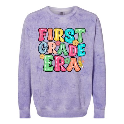 First Grade Era Back To School Print Colorblast Crewneck Sweatshirt