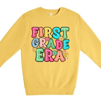 First Grade Era Back To School Print Premium Crewneck Sweatshirt