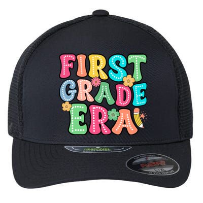 First Grade Era Back To School Print Flexfit Unipanel Trucker Cap