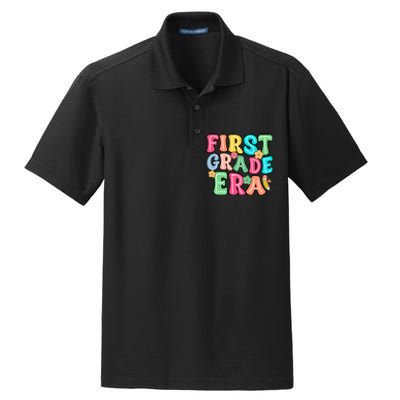 First Grade Era Back To School Print Dry Zone Grid Polo