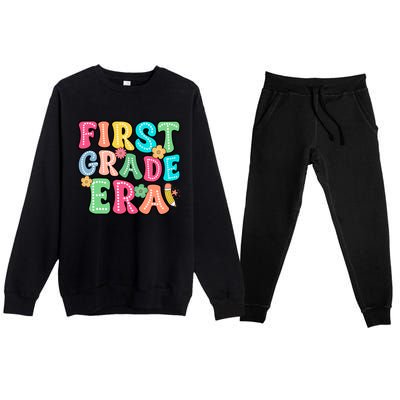 First Grade Era Back To School Print Premium Crewneck Sweatsuit Set