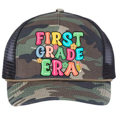 First Grade Era Back To School Print Retro Rope Trucker Hat Cap