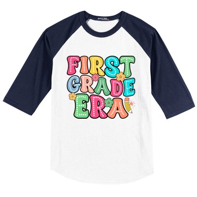 First Grade Era Back To School Print Baseball Sleeve Shirt