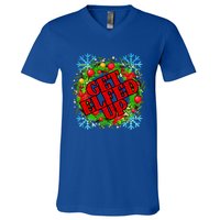 Funny Get Ed Up Christmas Ho Ho Ho Mistletoe Gift V-Neck T-Shirt