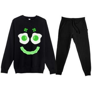 Funny Green Eggs Ham Smile Face Brunch Breakfast Premium Crewneck Sweatsuit Set