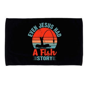 Fishing Gifts Even Jesus Had A Fish Story Funny Microfiber Hand Towel