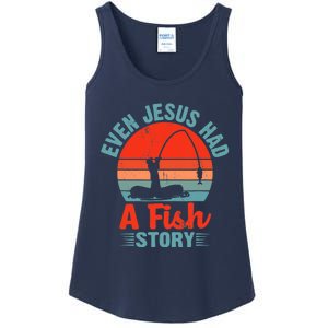 Fishing Gifts Even Jesus Had A Fish Story Funny Ladies Essential Tank