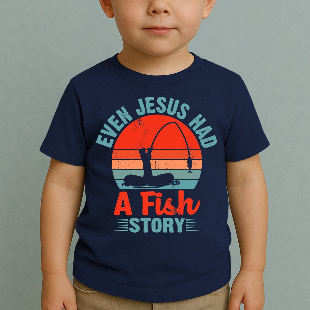 Fishing Gifts Even Jesus Had A Fish Story Funny Toddler T-Shirt