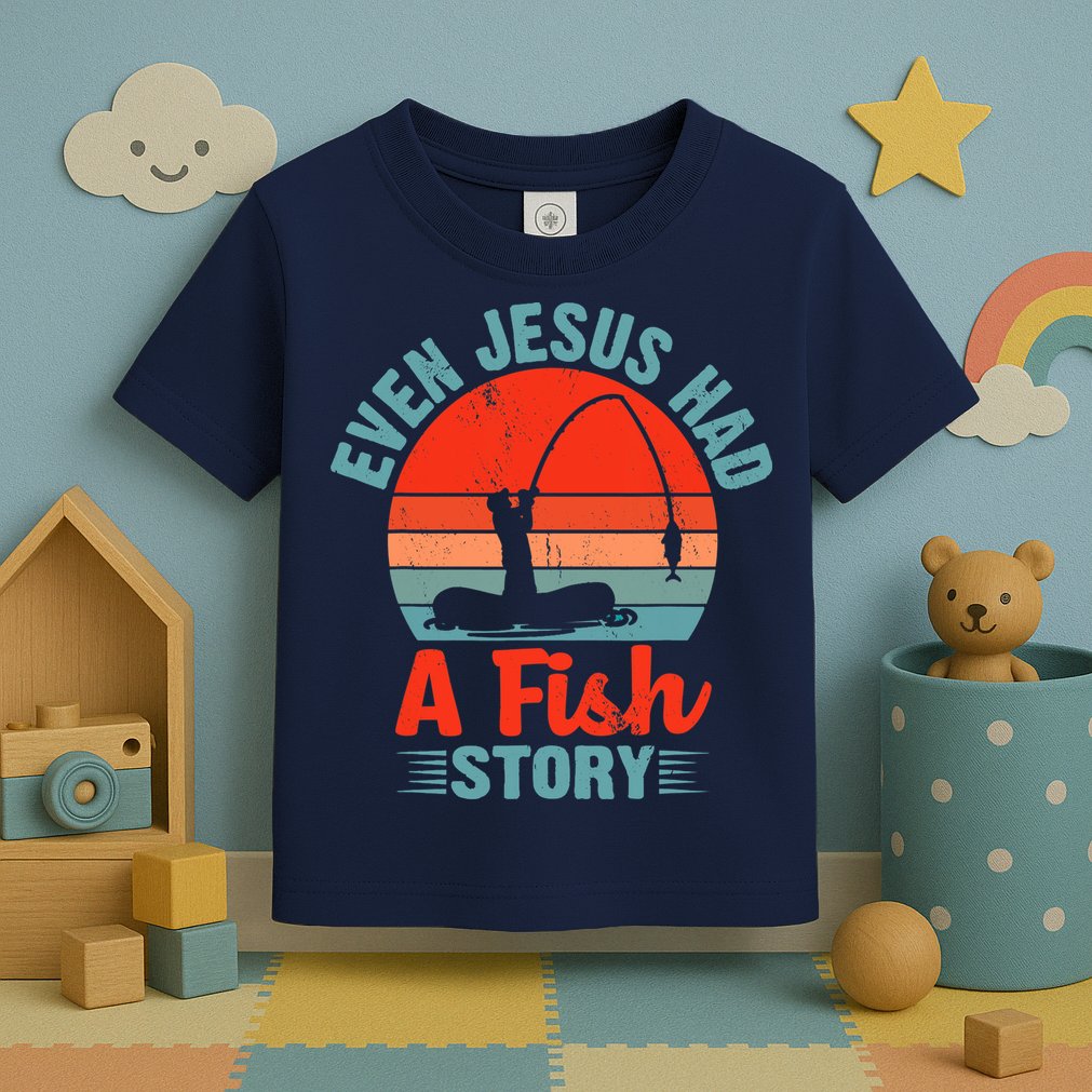 Fishing Gifts Even Jesus Had A Fish Story Funny Toddler T-Shirt