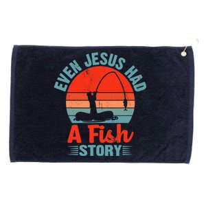 Fishing Gifts Even Jesus Had A Fish Story Funny Grommeted Golf Towel