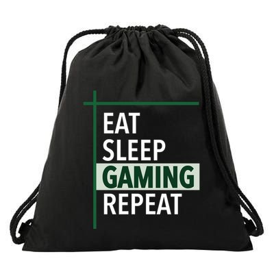 Funny Gamer Eat Sleep Anime Gaming Repeat Meaningful Gift Drawstring Bag