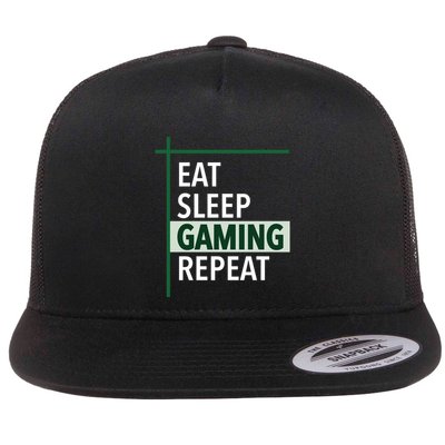 Funny Gamer Eat Sleep Anime Gaming Repeat Meaningful Gift Flatbill Hat