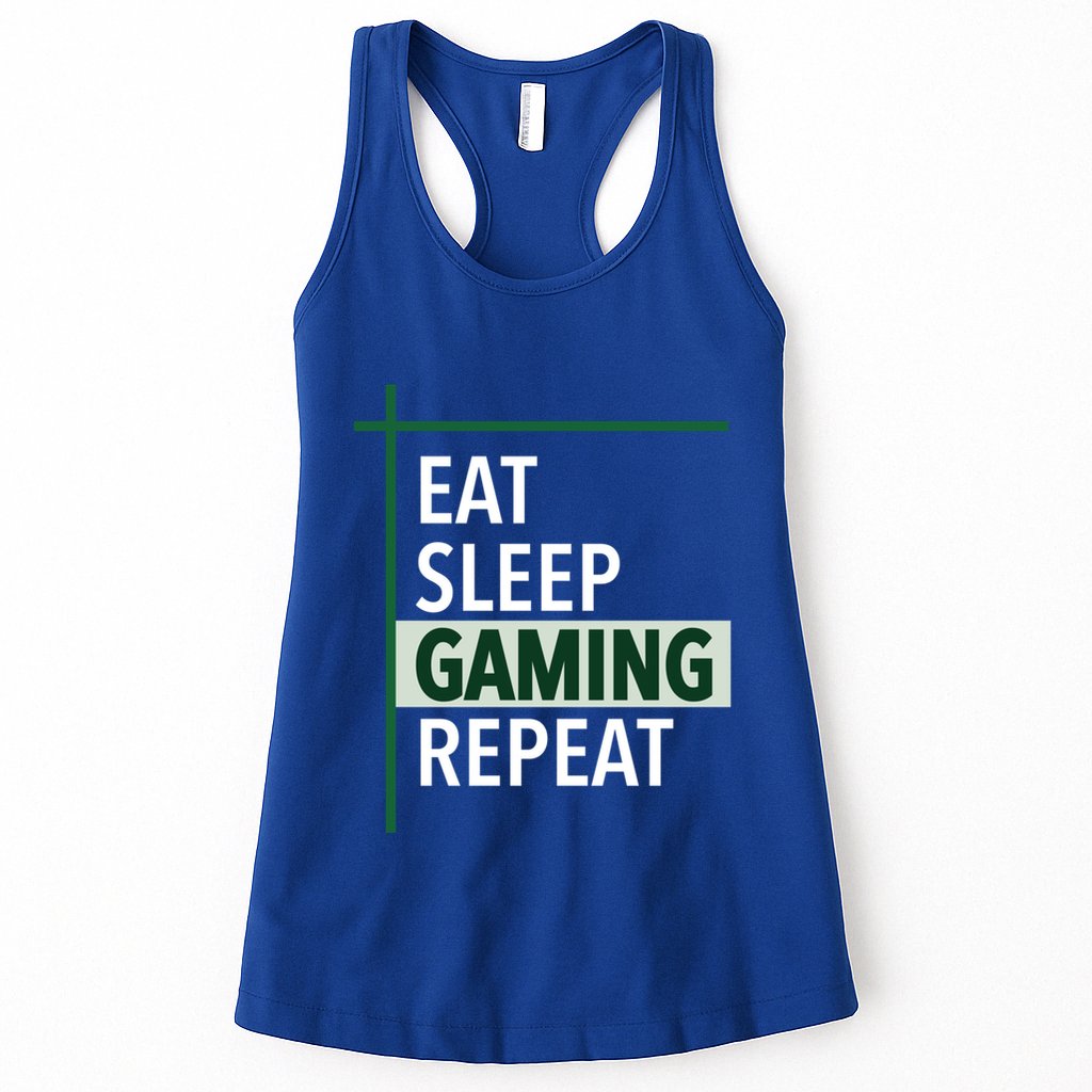 Funny Gamer Eat Sleep Anime Gaming Repeat Meaningful Gift Womens Tank Top