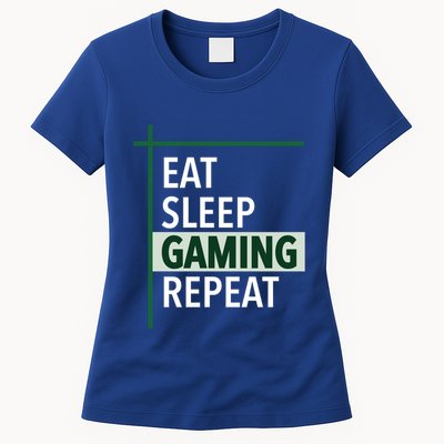 Funny Gamer Eat Sleep Anime Gaming Repeat Meaningful Gift Womens T-Shirt