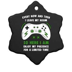 Funny Gamer Every Now And Then I Leave My Room Gaming Ceramic Star Ornament