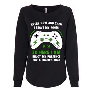 Funny Gamer Every Now And Then I Leave My Room Gaming Womens California Wash Sweatshirt