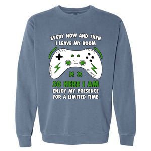 Funny Gamer Every Now And Then I Leave My Room Gaming Garment-Dyed Sweatshirt